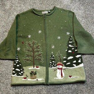 Vintage cottage‎ core winter knitted Croft & Barrow sweater size small